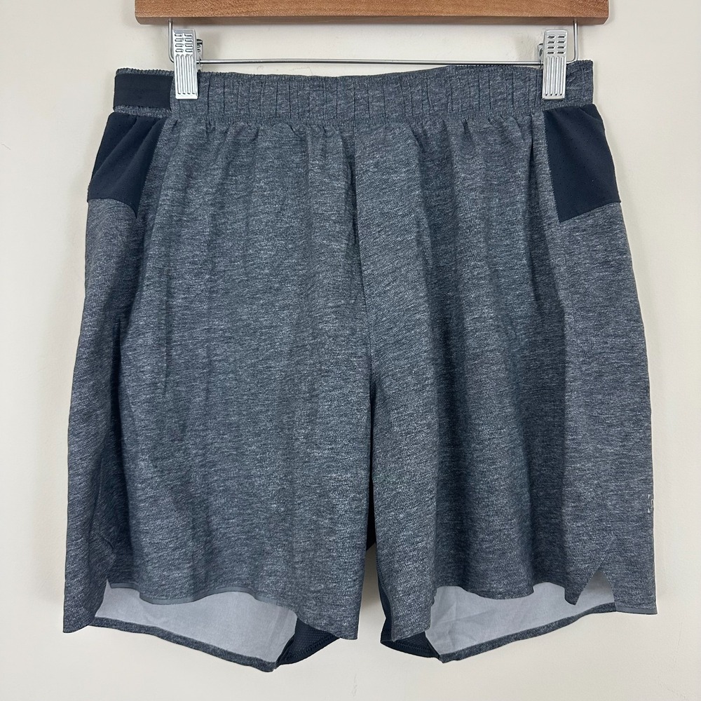 Lululemon Surge Athletic Shorts Gray Lined Elastic Waist Mens Medium